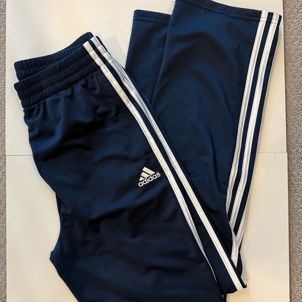 Adidas Blue Sweatpants with Classic Stripes